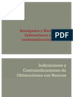 Indicaciones y Contraindicaciones de Obturaciones Con Resinas y Amalgamas