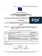 Resolución Cronograma de Admisión