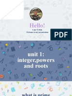 Unit 1 Interger, Powers and Roots