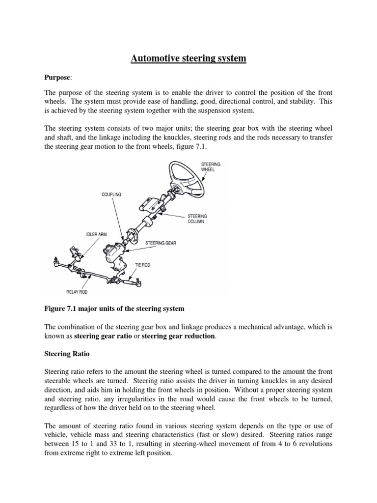 Automotive Steering System Overview | PDF | Steering | Gear