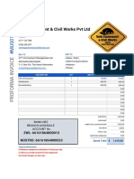 Seth Equipment Proforma Invoice for Excavator Hire