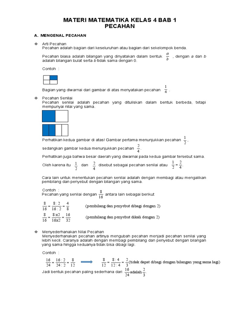 Materi Matematika Kelas 4 Bab 1 | PDF