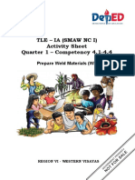 Tle - Ia (Smaw NC I) Activity Sheet Quarter 1 - Competency 4.1-4.4