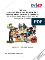 TVL - Ia (Shielded Metal Arc Welding NC I) Activity Sheet Quarter 3 - MELC 5