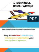 Special Techniques of Technical Writing