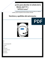 Ficha de Inscripción para Abordar El Cohete de La Misión Del P