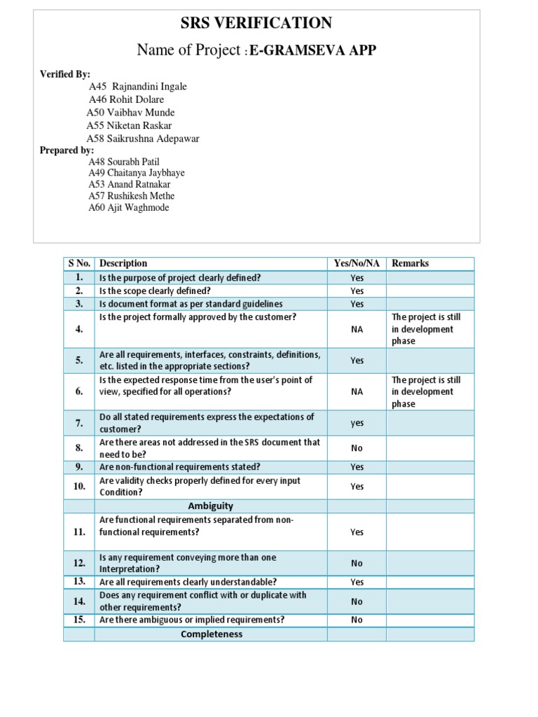 E-GRAMSEVA APP SRS Verification | PDF | Computing | Computer Engineering