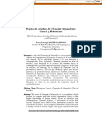 El Plan de Estudios de Clemente Alejandrino: Gnosis y Platonismo