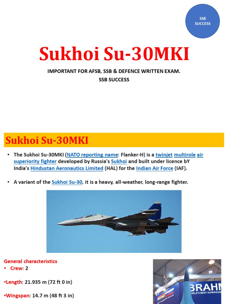 Sukhoi Su-30MKI Fighter Overview | PDF | Vehicles | Aviation