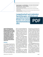 Investigación A Largo Plazo Después de La Terapia Del Habla para Pacientes Hospitalizados. Desarrollo Educativo y Del Lenguaje de Niños Con Trastorno Específico Del Lenguaje Grave