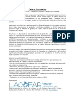 Carta de Presentación Lacofar