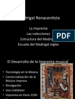 El desarrollo del madrigal renacentista y la imprenta musical