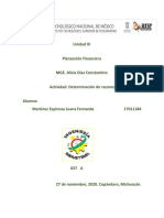 Determinación de Razones Financieras.