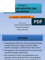 Kuliah 1 - Pengenalan Psikologi Industri & Organisasi