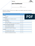 Lista de Cotejo para Evaluar Cuestionario