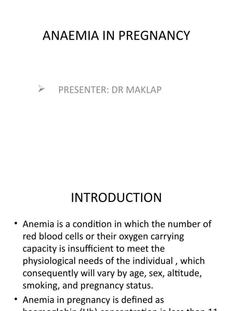 Anaemia in PregnancyMaklap PDF Anemia Vitamin B12