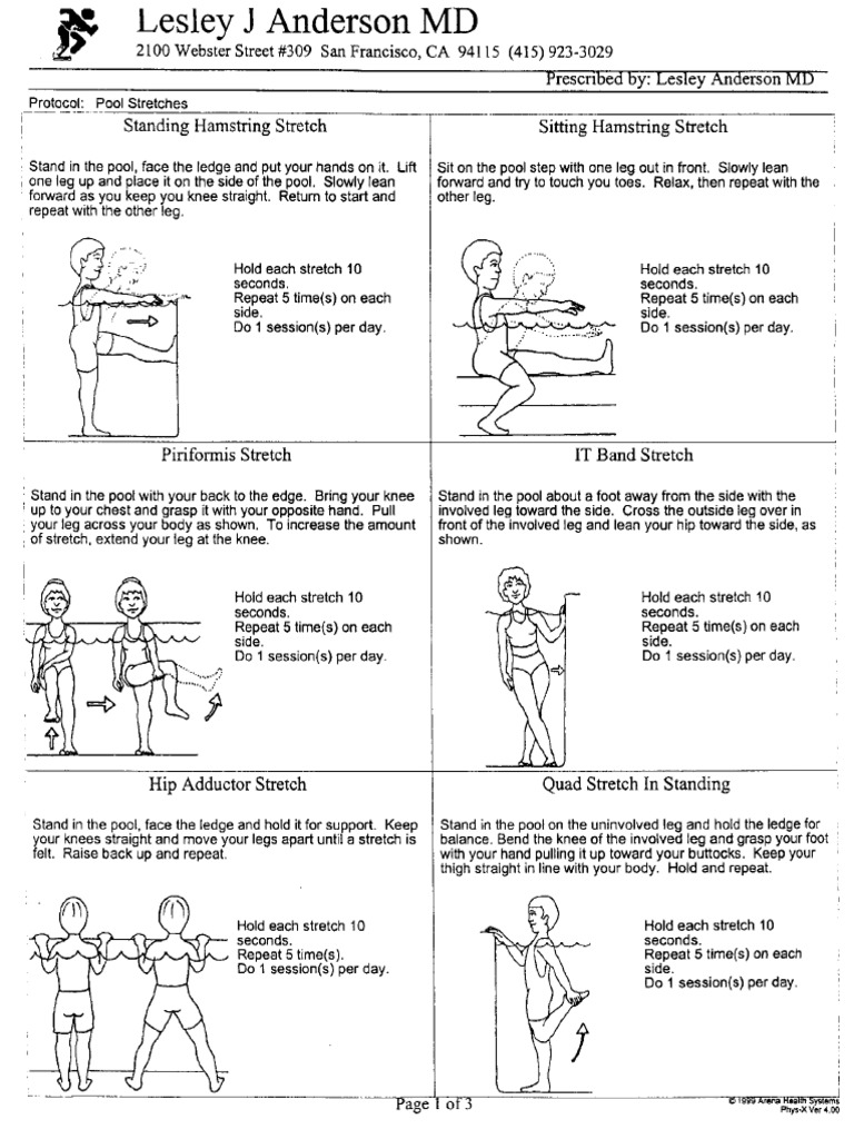 Knee Pool Stretches PDF