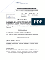 Ley Que Fortalece El Servicio Municipal de Serenazgo