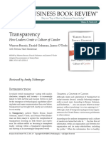 Business Book Review: Transparency