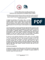 Formação em Artes Cênicas Abre Inscrições Gratuitas para Turmas On-Line e Presenciais em Fortaleza, Russas e Sobral