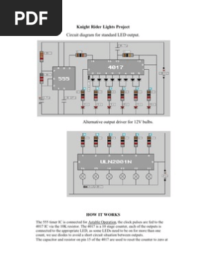 4017 Led Knight Rider Running Light Circuit Diagram