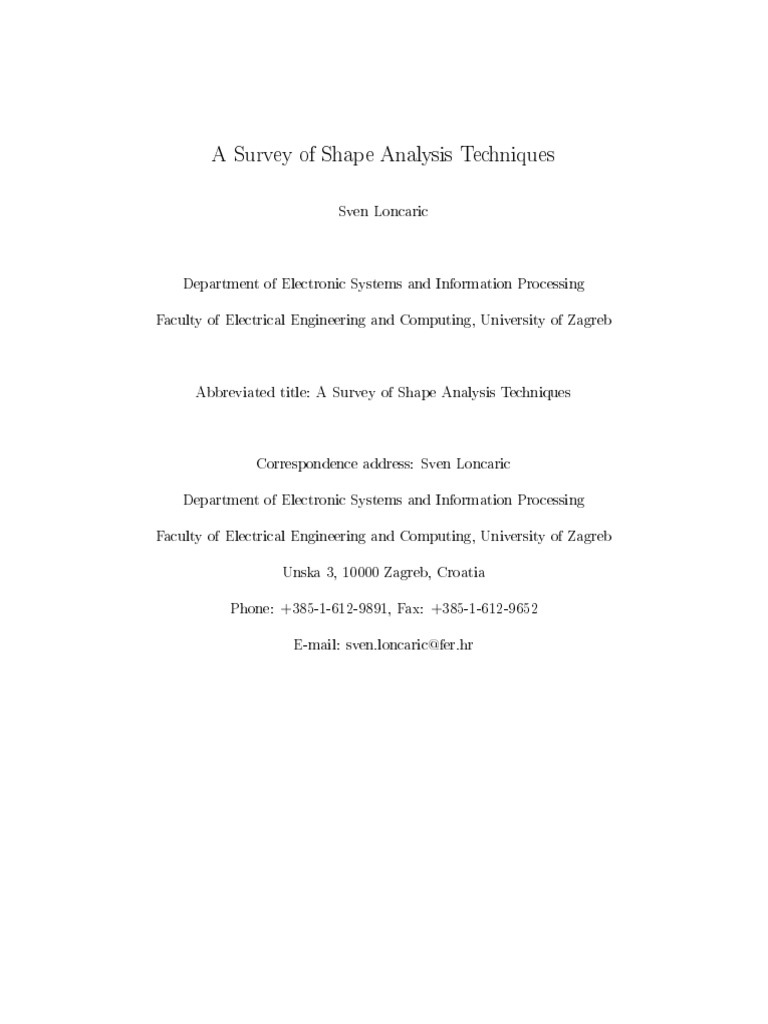 Survey of Shape Analysis Techniques | PDF | Shape | Geometry
