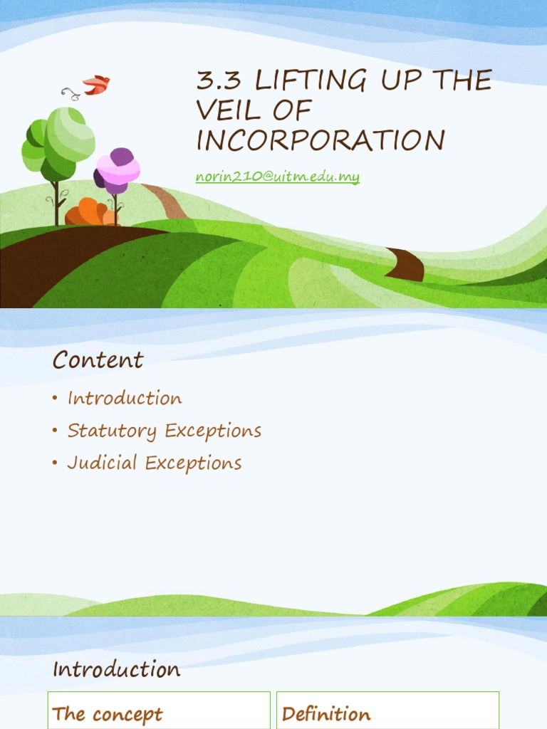 CHAPTER 3 Lifting Up The Veil of Incorporation PDF Piercing The