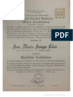 Diploma Bachiller Ana María Arango