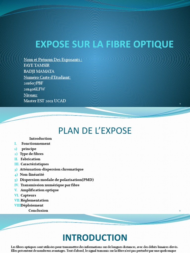 Exposé Sur La Fibre Optique | PDF | Fibre optique | Modulation