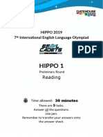 Hippo 1 Preliminary Reading