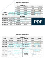 Horarios - Turno Mañana