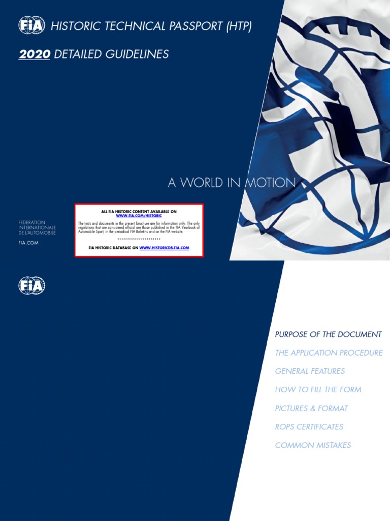 FIA Historic Technical Passport Guidelines | PDF | Ignition System ...