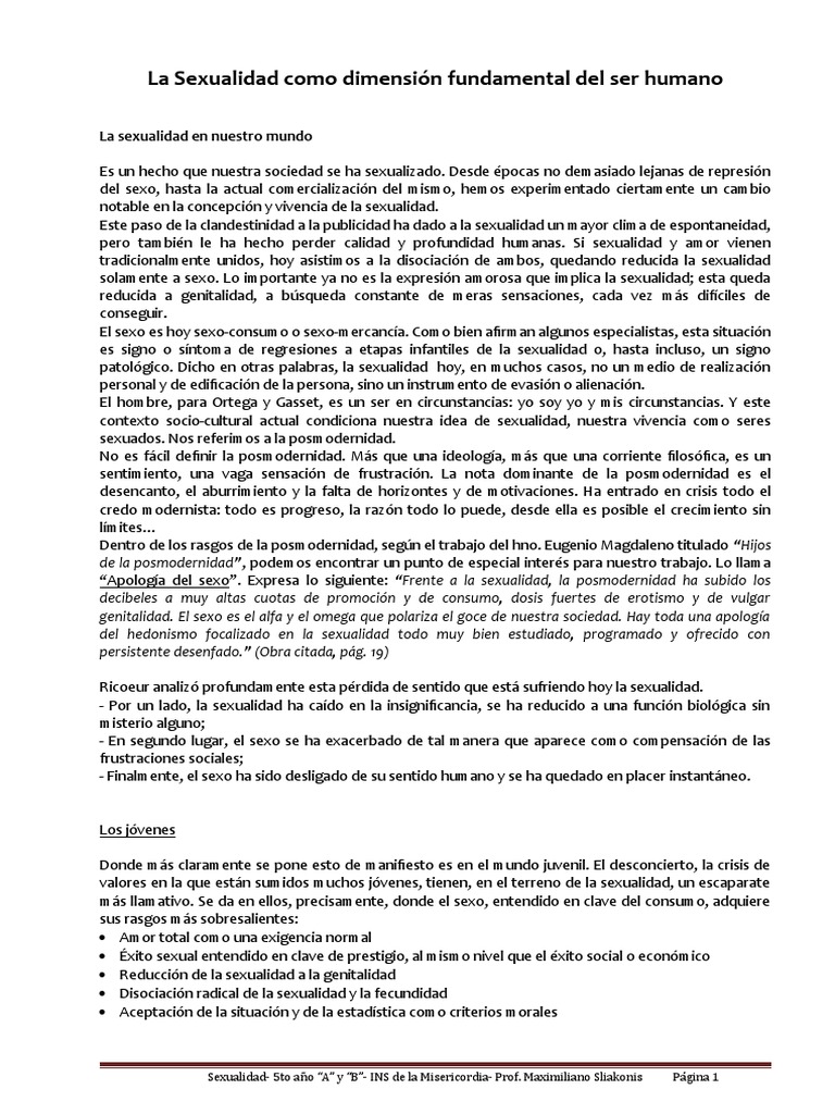 Dimensiones de la Sexualidad Humana | PDF | La sexualidad humana | Hombre