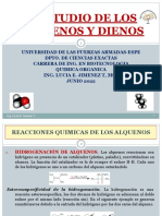 CLASE Nro. 1 ESTUDIO DE LOS ALQUENOS Y DIENOS - REACCIONES QUIMICAS 1