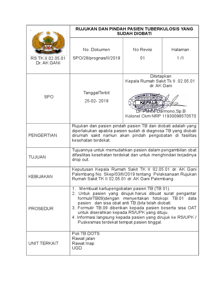 Rujukan Pasien TB ke Fasilitas Terdekat | PDF