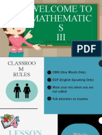Welcome To Mathematic S III: With Teacher Patrice