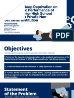 Impacts of Sleep Deprivation On The Academic Performance of Grade 12 Senior High School Students in A Private Non-Sectarian Institution