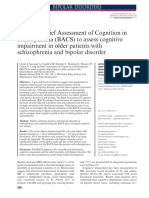 Bipolar Disorders - 2014 - Cholet - Using The Brief Assessment of Cognition in Schizophrenia BACS To Assess Cognitive