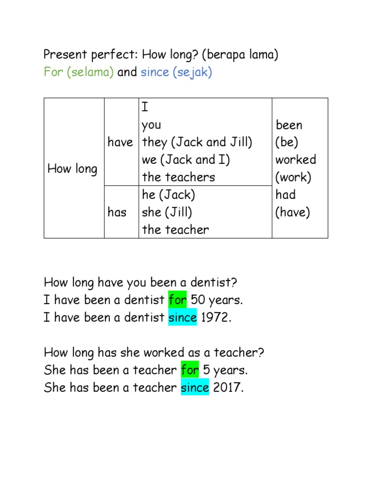 Present Perfect How Long | PDF
