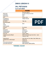 Jadwal Rabu, 06 Juli 2022