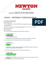 GUÍA PRÁCTICA DE BIOLOGIA 5 5TO Año Newton - PROTEINAS Y ACIDOS NUCLEICOS