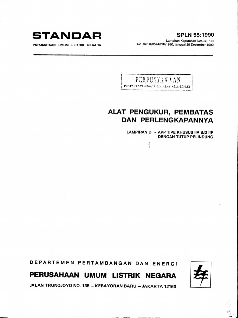 Standar SPLN 55:1990 untuk Listrik | PDF
