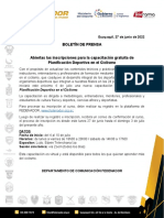 BOLETÍN - Abiertas Las Inscripciones para La Capacitación Gratuita de Planificación Deportiva en El Ciclismo