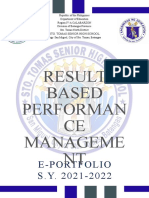 Result Based Performan CE Manageme NT: E-Portfolio S.Y. 2021-2022
