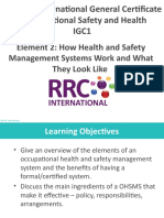Element 2: How Health and Safety Management Systems Work and What They Look Like