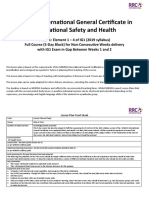 NEBOSH International General Certificate in Occupational Safety and Health Week 1 Lesson Plan