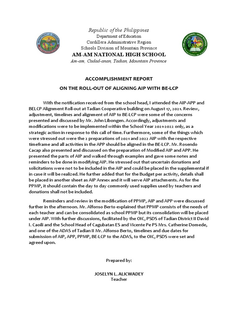 AIP-BE-LCP Alignment Report 2021 | PDF | Social Science