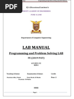 Lab Manual: Programming and Problem Solving LAB