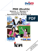 MAPEH (Health) : Quarter 1 - Module 7: Consumer Health: Enrichment For Modules 1-3