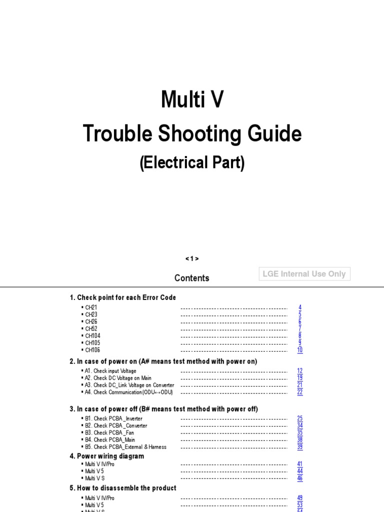 LG Multi V Error Code Troubleshooting Guide | PDF | Power Inverter ...